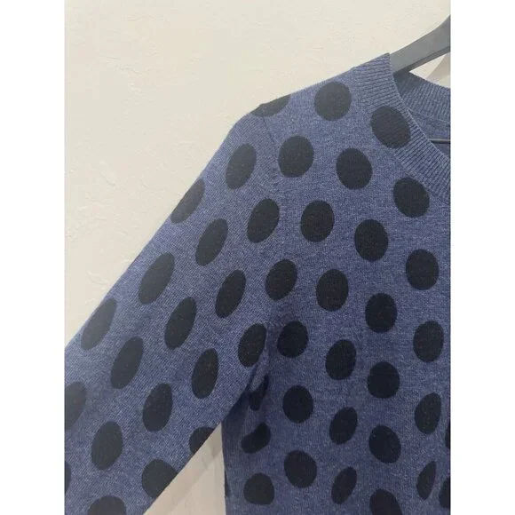 Hobbs London Blue Pok-a-dot Wool Cashmere Sweater Size medium - Picture 6 of 11